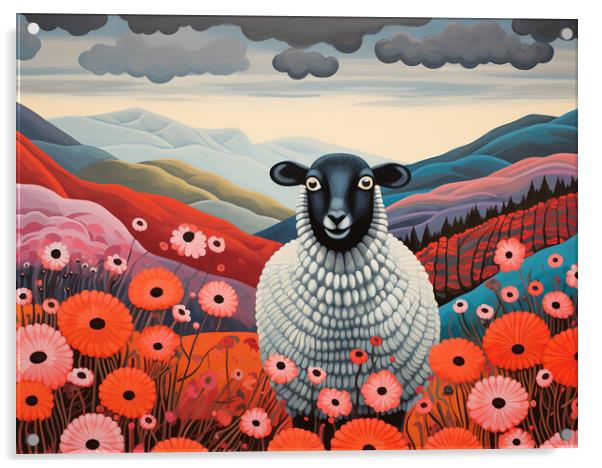 Swaledale Sheep Acrylic by Steve Smith