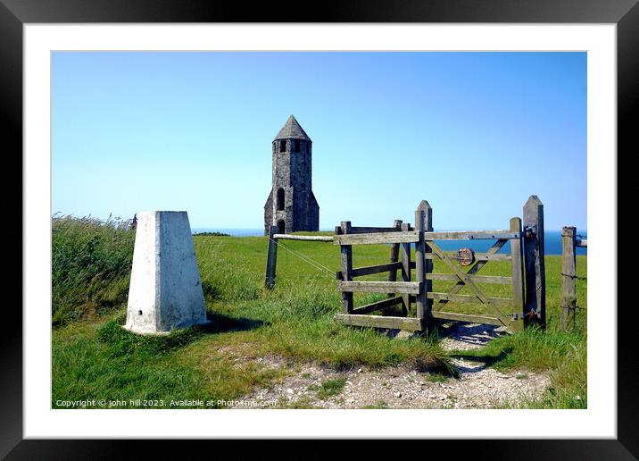 St. Catherine's Oratory Isle of Wight Framed Mounted Print by john hill