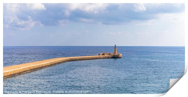 St Elmo's Lighthouse Valletta Print by Margaret Ryan