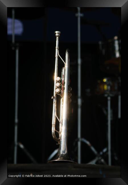 Harmony at Beatyard: Trumpet Illuminated Framed Print by Fabrice Jolivet