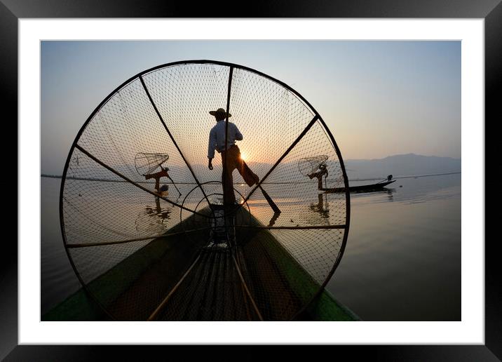ASIA MYANMAR INLE LAKE Framed Mounted Print by urs flueeler