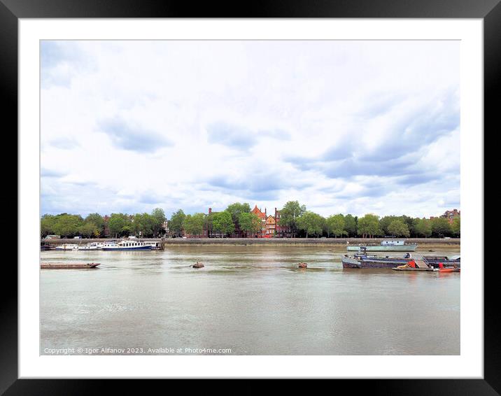 Thames View From Battersea Framed Mounted Print by Igor Alifanov