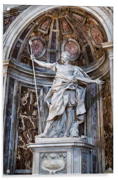 Saint Longinus With Spear In St Peter Basilica Acrylic by Artur Bogacki