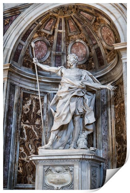 Saint Longinus With Spear In St Peter Basilica Print by Artur Bogacki