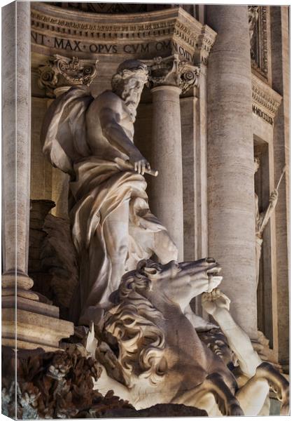 Oceanus Statue at Trevi Fountain in Rome Canvas Print by Artur Bogacki
