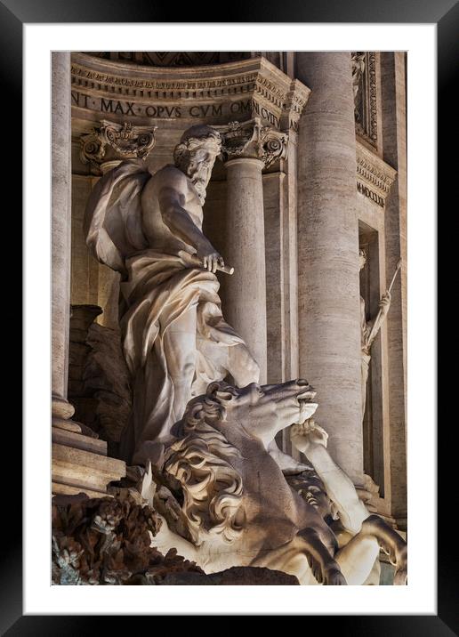 Oceanus Statue at Trevi Fountain in Rome Framed Mounted Print by Artur Bogacki