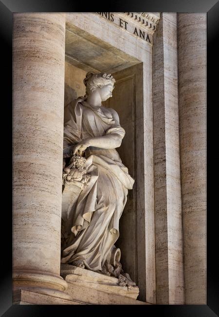 Statue of Abundance at Trevi Fountain in Rome Framed Print by Artur Bogacki