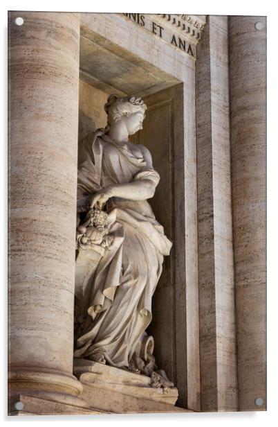 Statue of Abundance at Trevi Fountain in Rome Acrylic by Artur Bogacki