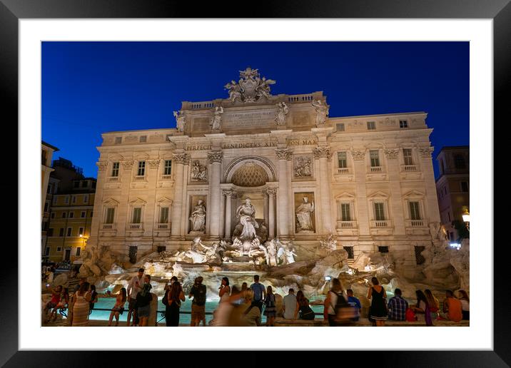Night at Trevi Fountain in Rome Framed Mounted Print by Artur Bogacki