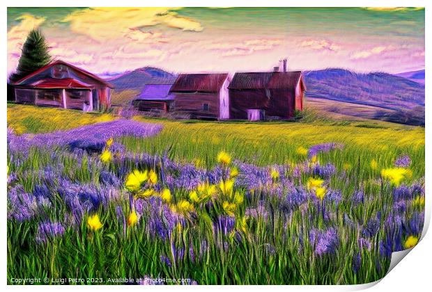 "Rural Retreat: Charming Old Farmhouses  Print by Luigi Petro