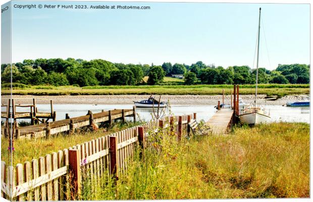 The Old Moorings At Wivenhoe Canvas Print by Peter F Hunt