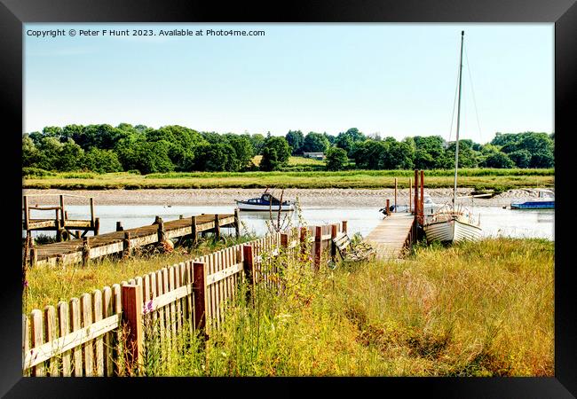 The Old Moorings At Wivenhoe Framed Print by Peter F Hunt