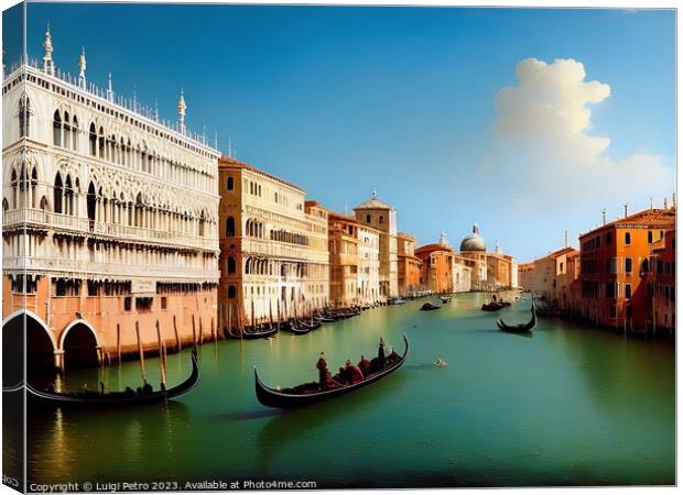 Serenity on the Grand Canal Venice. Canvas Print by Luigi Petro