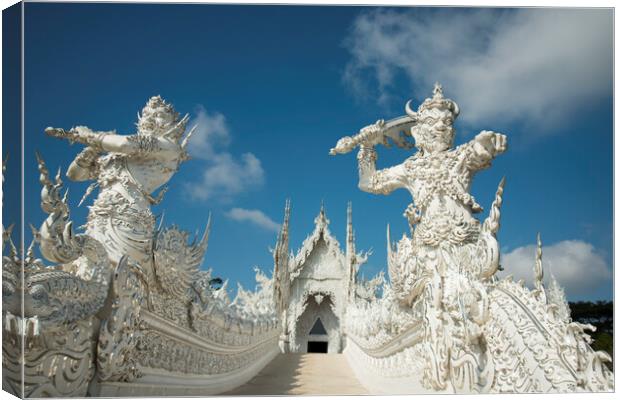 THAILAND CHIANG RAI WAT RONG KHUN WHITE TEMPLE Canvas Print by urs flueeler