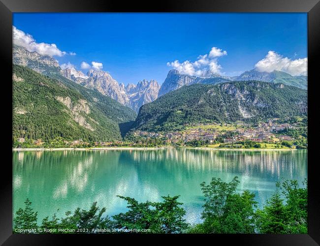 Lake Molveno and the Italian Dolomites Framed Print by Roger Mechan