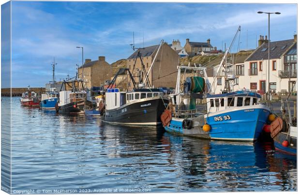 Fishing Boats at Burghead Harbour Canvas Print by Tom McPherson