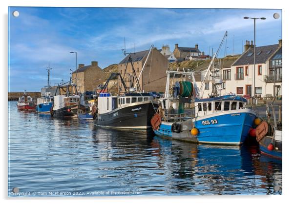 Fishing Boats at Burghead Harbour Acrylic by Tom McPherson