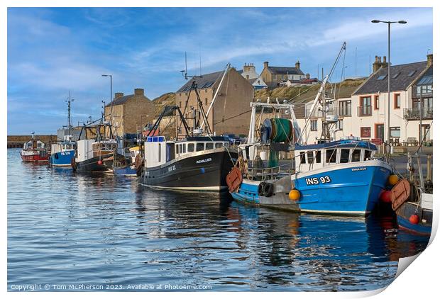 Fishing Boats at Burghead Harbour Print by Tom McPherson