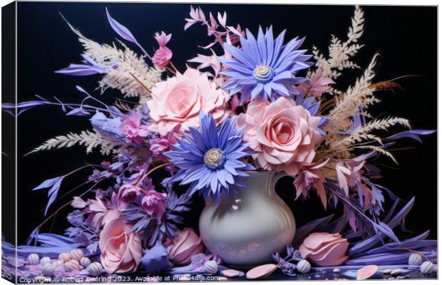 Vase full of Silk Flowers Canvas Print by Robert Deering