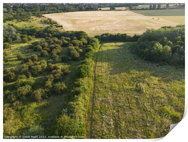 English Countryside Aerial Vista Print by David Pyatt