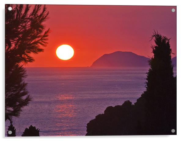 Purple sunset Acrylic by alan bain