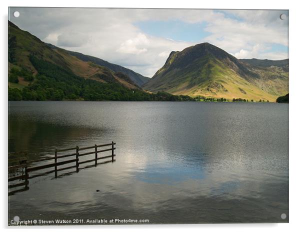 Buttermere and Fleetwith Pike. Acrylic by Steven Watson