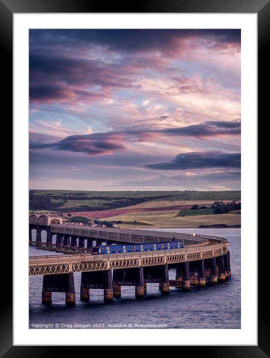 Tay Rail Bridge Sunset - Dundee Framed Mounted Print by Craig Doogan