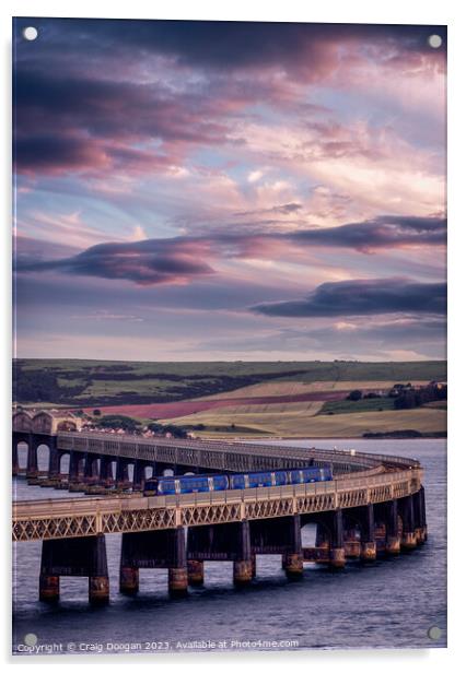 Tay Rail Bridge Sunset - Dundee Acrylic by Craig Doogan