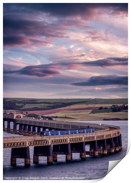 Tay Rail Bridge Sunset - Dundee Print by Craig Doogan
