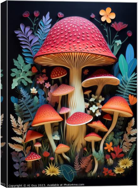 Colourful Mushroom Art Canvas Print by Craig Doogan Digital Art