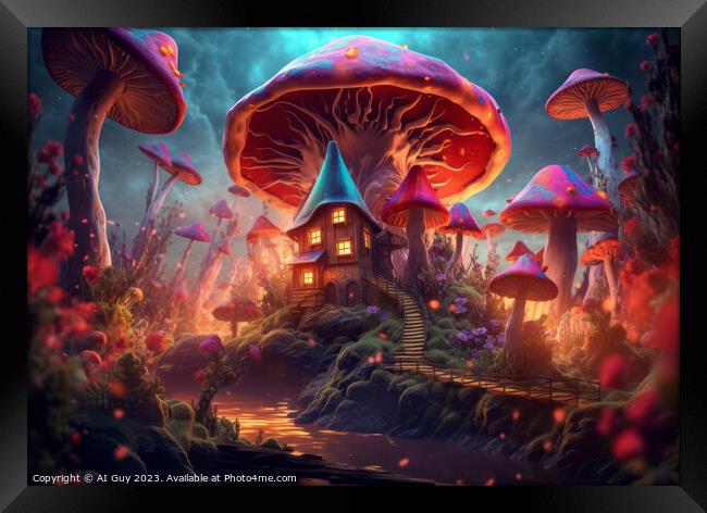 Magical Mushroom House Framed Print by Craig Doogan Digital Art