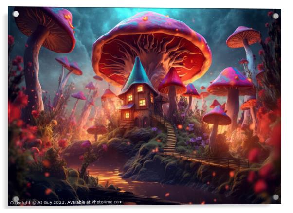 Magical Mushroom House Acrylic by Craig Doogan Digital Art
