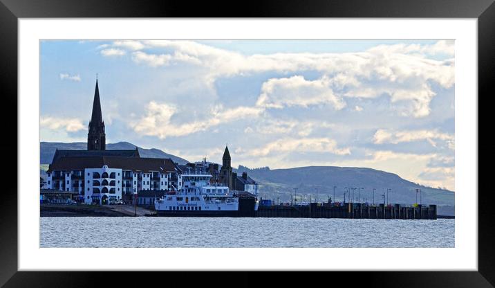 CalMac ferry at Largs, Ayrshire Framed Mounted Print by Allan Durward Photography