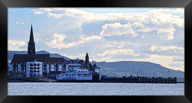 CalMac ferry at Largs, Ayrshire Framed Print by Allan Durward Photography