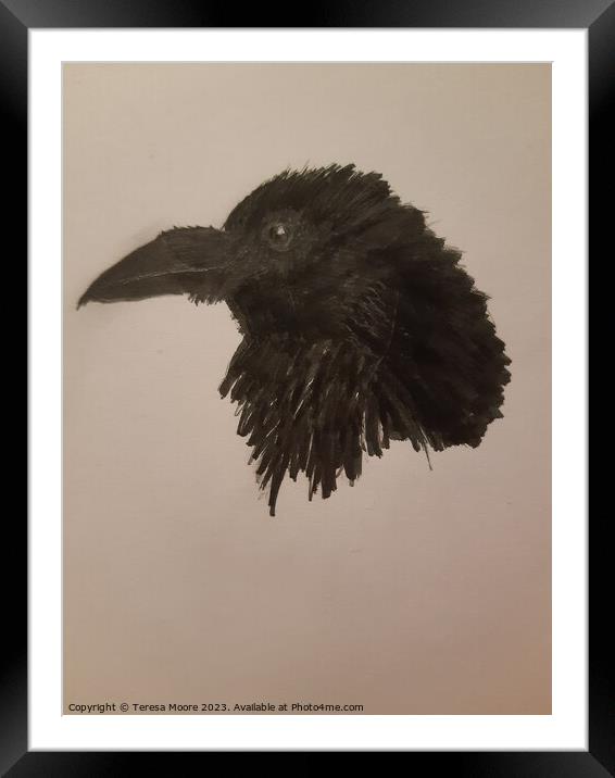 Raven Framed Mounted Print by Teresa Moore
