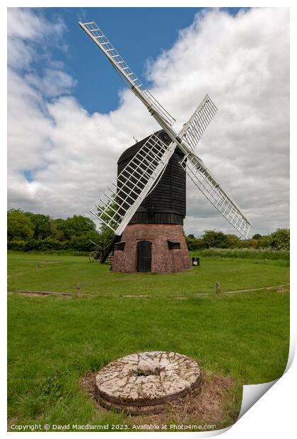 Avoncroft Windmill & Millstone Print by David Macdiarmid
