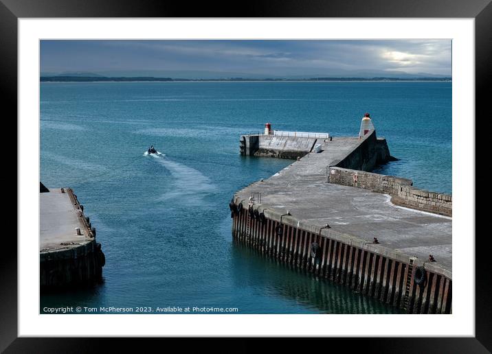 Leaving Burghead Harbour Framed Mounted Print by Tom McPherson