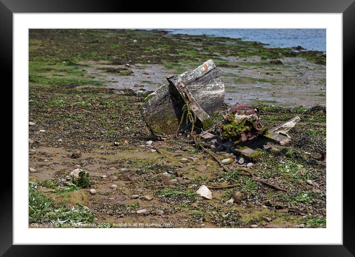 "Timeless Remains: Abandoned Boat on Lossiemouth B Framed Mounted Print by Tom McPherson