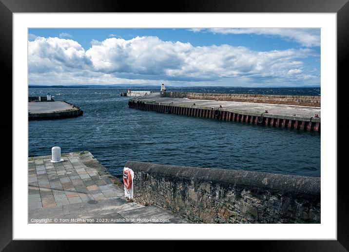 "Lighthouse Haven: The Iconic Burghead Pier" Framed Mounted Print by Tom McPherson