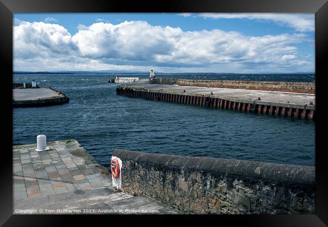 "Lighthouse Haven: The Iconic Burghead Pier" Framed Print by Tom McPherson