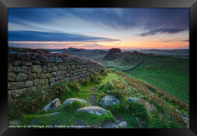 Sunrise Over Hadrian's Wall, Northumberland Framed Print by Ian Flanagan