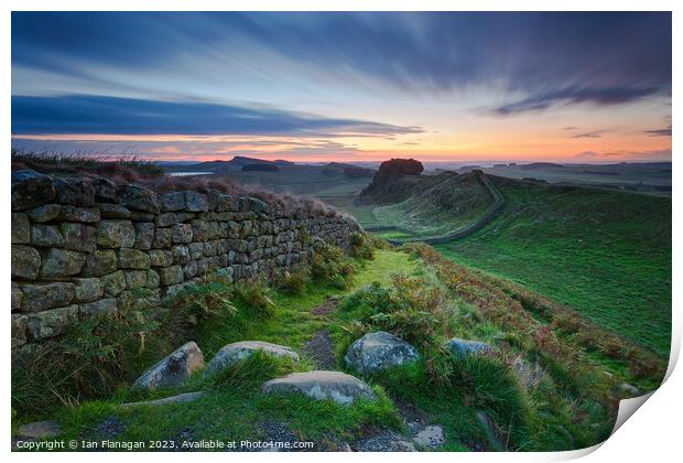 Sunrise Over Hadrian's Wall, Northumberland Print by Ian Flanagan