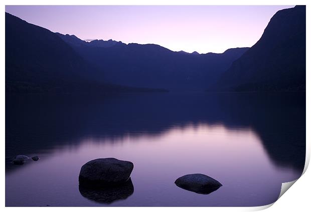 Lake Bohinj sunset Print by Ian Middleton