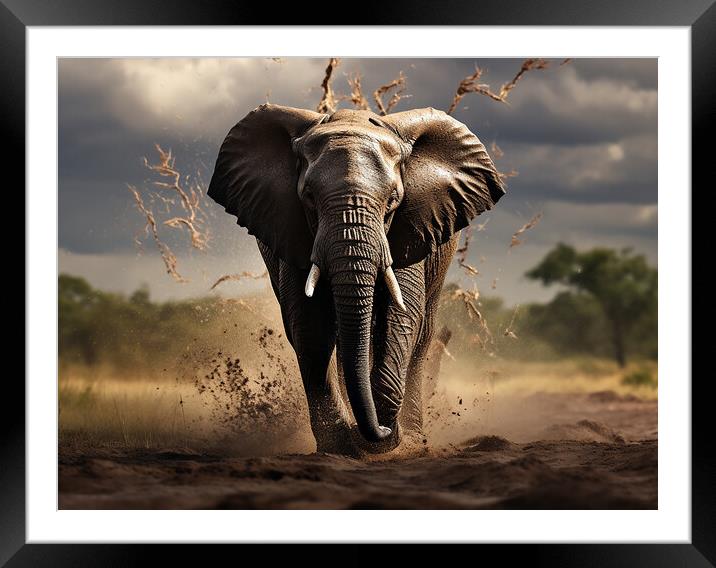 African Bull Elephant Framed Mounted Print by Steve Smith