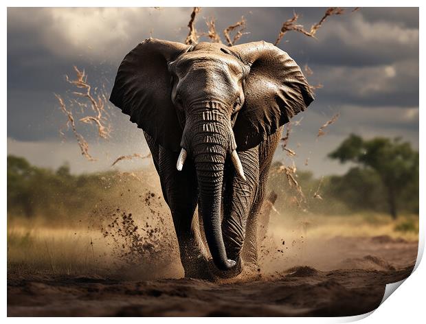 African Bull Elephant Print by Steve Smith