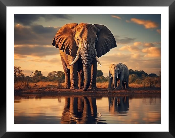 Bull Elephant Framed Mounted Print by Steve Smith
