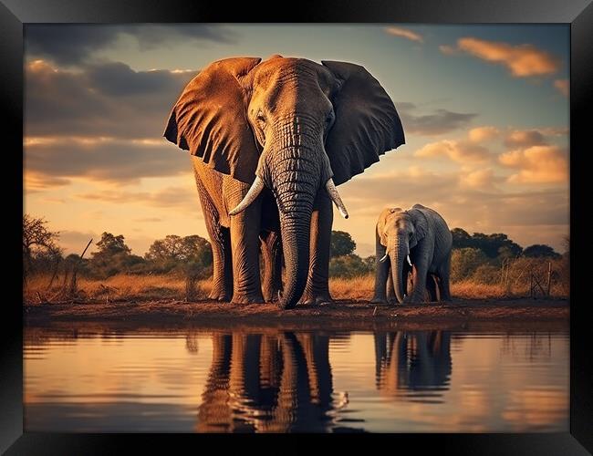 Bull Elephant Framed Print by Steve Smith