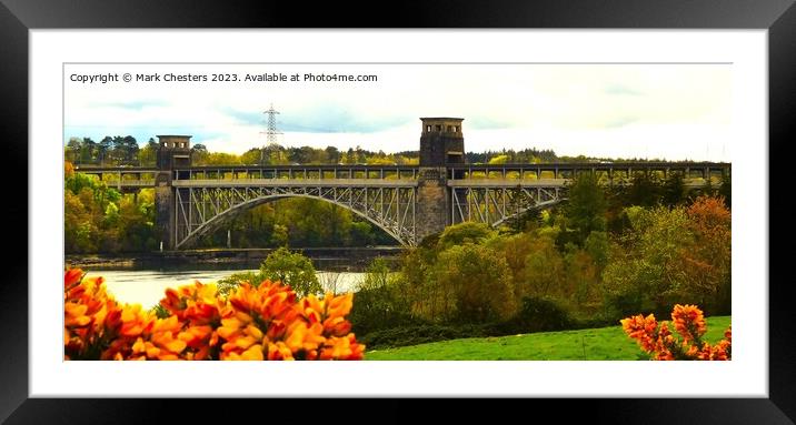 Britannia bridge in Wales Framed Mounted Print by Mark Chesters