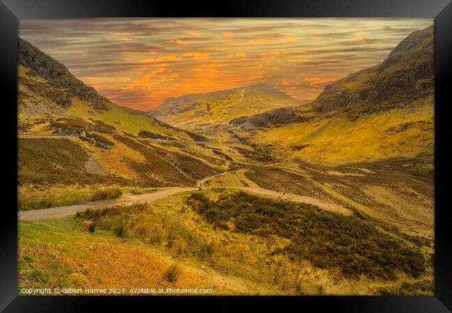 Captivating Glencoe: Nature's Dramatic Canvas Framed Print by Gilbert Hurree