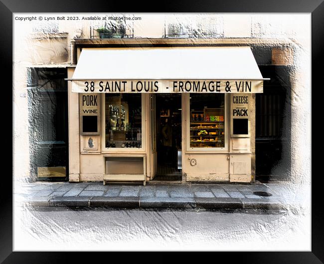 Cheese and Wine Shop Paris Framed Print by Lynn Bolt